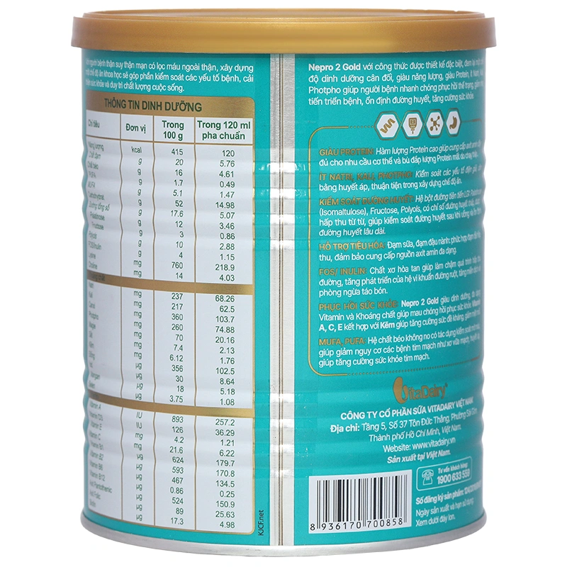 Sản phẩm dinh dưỡng chuyên biệt cho người bệnh suy thận có lọc máu ngoài thận Nepro 2 Gold - 4